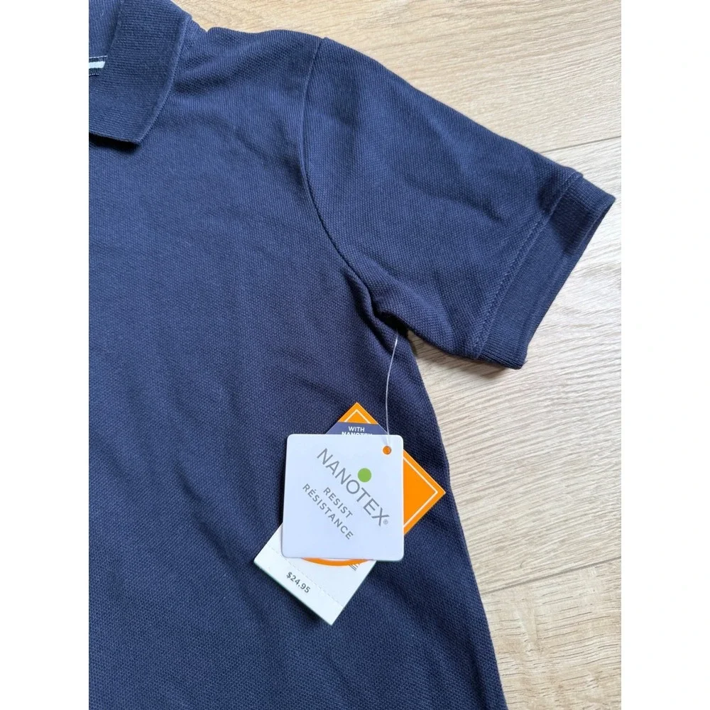 NWT Boys Kids Gymboree playproof uniforms nanotex short sleeve navy polo size 4T